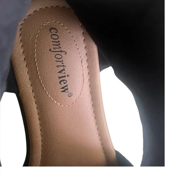 Comfortview summer sandals shoes 7.5 black canvas back zipper strap detail - Picture 16 of 16